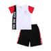 Binwwede Toddler Baby Boy 2Pcs Clothes Set Color Blocking Letter Print Short Sleeve T-Shirt+Elastic Shorts,Boys Summer Outfits MHX