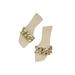 Daeful Women Fashion Slippers Open Toe Gold Chain Backless Flats Heel Shoes Party Breathable Sandals