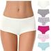 Curve Muse Women's Low Mid Waist Cotton Hipsters Underwear Panties-6 Pack-PACKA-L