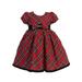 Just Kids Red Plaid Cap Sleeve Bow Detail Christmas Dress Baby Girls