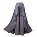 Promotion Clearance Wrap Skirts Women Casual Fashion Navy Chiffon Tie-Waist Ruffle Wide Leg Loose Pants
