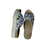 Zodanni Womens Platform Espadrilles Sandals Mules Ladies Summer Beach Slip On Flatform Shoes