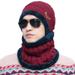 Suefunskry Men Women Winter Knitted Hat Scarf Skullies Beanies Outdoor Sport Set