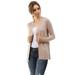 Women's Open Front Knit Long Sleeve Pockets Sweater Slim Cardigan