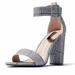 DailyShoes Open Toed Heels with Ankle Straps Chunk High Heel Buckle Strap Toe Sandals Adjustable Wide Peep Chunky B,w,Checker,s,v,8.5