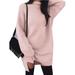 Winter Spring Autumn Women Knitted Pullover Loose Mini Dress Sweatshirt Turtleneck Long Sleeve Jumper Dress