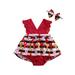 Luiryare H Newborn Baby Girls Sunsuit Heart Stripe Print Clothing 2Pcs Outfits