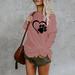 Women's Casual Long Sleeve White T-shirt Daisy Letter Print Plus-size Tops Ladies Harajuku pink Pullover Tees