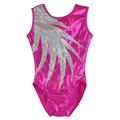 O3GL059 Obersee Girl's Girls Gymnastics Leotard - Pink Fern