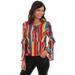 Scully Womens Serape Rayon Ruffle L/S Blouse L