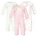 Hudson Baby Baby Girl Cotton Coveralls, 3-Pack