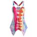 Sexy Dance Women Plus Size Summer Tank Top Boho Tie Dye Tunic Top Vest Oversized Sleeveless Tee Shirts Blouse V Neck Beach Pullover