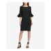 DKNY Womens Black Bell Sleeve Jewel Neck Above The Knee Sheath Wear To Work Dress Size: 12