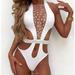 Atralife Swimsuit Women'S Aliexpress Diamond One-Piece Bikini Diamond Bikini Sexy European And American Swimsuit White Xl