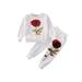 Nituyy Sport Casual Baby Girls Flower Outfits Long Sleeve Tops and Pants