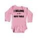 Inktastic I Belong at the Kids Table in Black Text Infant Long Sleeve Bodysuit Unisex