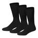 Big and Tall Diabetic Neuropathy Cotton Socks, King Size Mens Athletic Crew and Quarter Socks (Size: 13-16) (Black, 3)