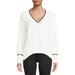 PSK Women's Cropped V-Neck Sweater