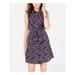 BEBOP Womens Navy Floral Sleeveless Collared Short Sheath Dress Size L