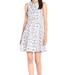 CeCe NEW White Blue Womens Size 8 Abstract Print Cut-Out Sheath Dress