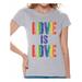 Awkward Styles Love is Love T-Shirt for Women Gray Tshirt for Girlfriend Gay Gifts Gray Shirt for Wife Gay Ladies T Shirt LGBTQ Clothes Women Gay Shirt Gay Love T-Shirt Lesbian Shirt for Women