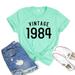 Vintage 1984 Shirt Celebration Shirts 37th Birthday Tshirt Women's Party Tee Retro B'day T-shirt Gift For Friend