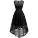 Market In The Box Women's Lace Dress Vintage Floral Sleeveless Hi-Lo Formal Party Dress Asymmetrical Cocktail Formal Swing Dress