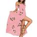 UKAP Women Dresses Sexy Bandeau Dress Boho Bohomian Beach Sundress Floral Print Split Maxi Party Dress