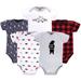 Hudson Baby Boy Cotton Bodysuits, 5-Pack