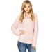 Favlux Womens Juniors Mock Neck Slouchy Chenille Sweater (S, Dusty Pink)