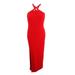 Calvin Klein Women's Keyhole Halter Gown (12, Fire Red)
