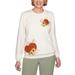 Alfred Dunner Women's Classics French Terry Pumpkins Top, Oatmeal, Medium