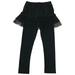 Baby Girls Stretchy Solid Footless Layered Tulle Leggings Skirt Pant Kids Black 1T (N60001C)