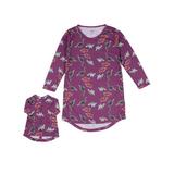 Leveret Kids & Toddler Matching Doll & Girl Nightgown Dinosaur (Size 6 Years)