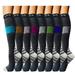 Compression Socks (8 Pairs) for Women & Men 15-20mmHg - Best Medical,Running,Nursing,Hiking,Recovery & Flight Socks