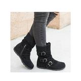 UKAP Womens Ladies Winter Snow Boots Casual Shoes Outdoor Anti-Slip Walking Shoes Women Mid Calf Boots Fashion Fashion Boots Platform Boots Round-toe Warm Boot