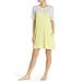 DKNY Women's Colorblock Short Sleep Dress, Yellow Large - NEW