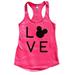 Funny Disney Trip Flowy Tank Top - Vacation Gym Shirt â€œLove Disneyâ€� Funny Threadz Small, Hot Pink