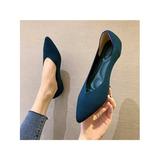 UKAP - Girl's Flats Pointed Toe Black Knit Shoes Ballet Flat Loafer Shoes Black Business Work Flats