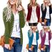 Trendy Women's Snap Button Long Sleeve Soft Basic Knit Snap Cardigan Sweater Plus Size