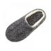 Adult Super Soft Warm Cozy Fuzzy Soft Touch Sleeper Slippers,Jacquard Soft Bottom Cotton Slippers Suede Non-slip Cotton Slippers Indoor Cotton Slippers,Gray