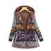 MIARHB Outwear New Women Coat Womens Winter Warm Outwear Printed Hooded Pockets Vintage Oversize Coats