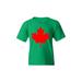 Shop4Ever Youth Canada Red Leaf Canadian Flag Graphic Youth T-Shirt