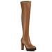 Allegra K Women's Platform Heels Chunky Heel Over Knee High Boots