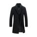 Binpure Men Woolen Mid-Length Jacket Coat Business Style Jacket Trench Topcoats