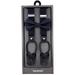 Marino Elastic Fashion Suspenders 1" Wide with Genuine Leather Double Button Loops, and Polyester Bow Tie Set for Men and Teens - Navy - Small