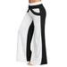 Sexy Dance Women Patchwork Leisure Mid Waist Jogger Sweat Pants Stretch Yoga Sports Running Workout Gym Fitness Flare Bell Wide Leg Pants Loose Palazzo Bottom Casaul Lounge Wear Trousers Pants