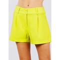 Yellow Women's Junior Dressy High Waisted Solid Shorts 50256K