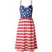 Women's Stars Stripes American Flag Spaghetti Strap Sleeveless Tunic Dress