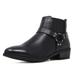 DREAM PAIRS Women's Fashion Low Heel Ankle Boots Outdoor Casual Zipper Buckle Boots Shoes TRIUM BLACK Size 9